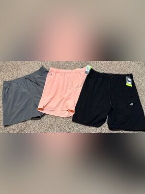 NWT Mens Athletic Shorts Bundle - Eddie Bauer VRST DSG Black Grey Pink Medium